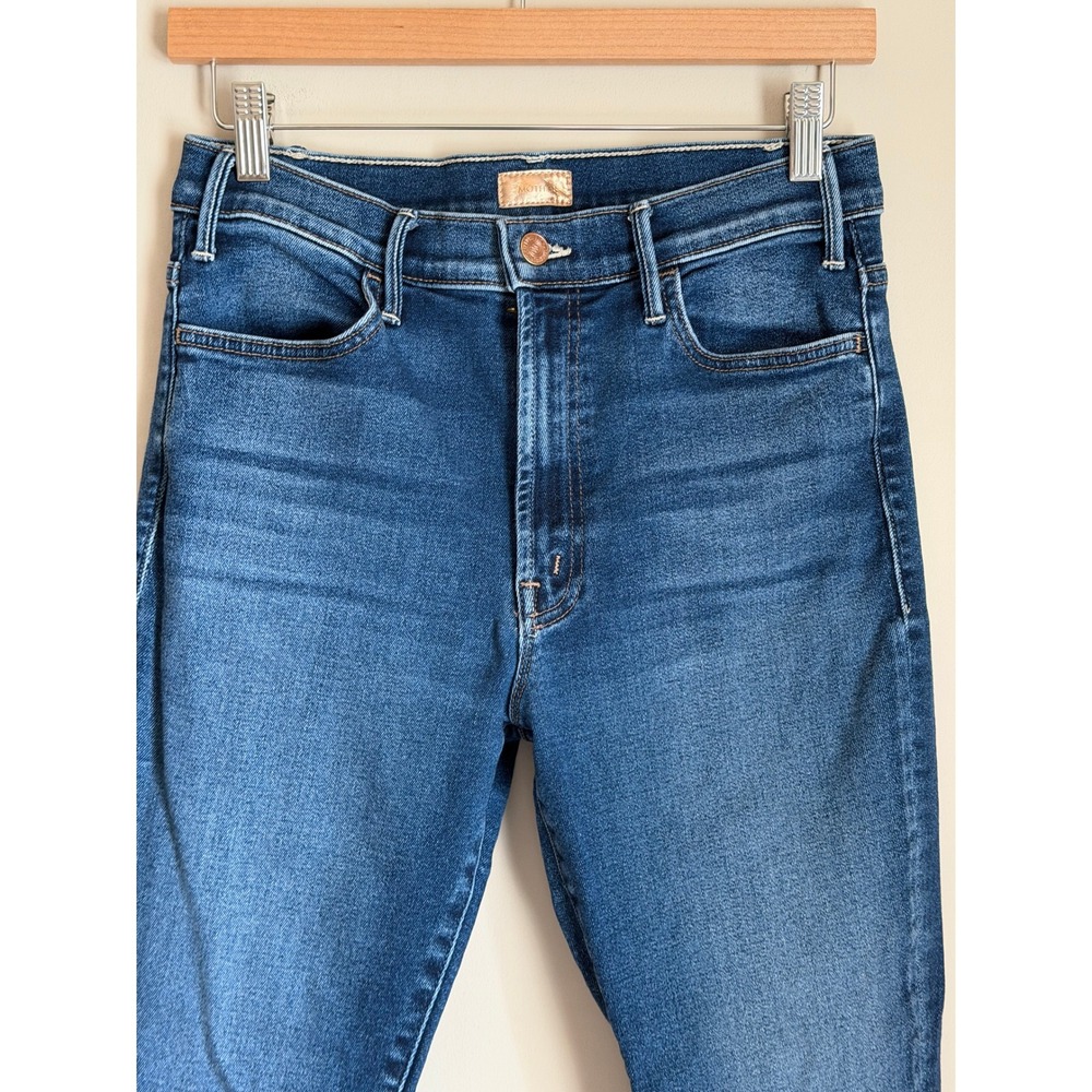 Mother Lil' Hustler Ankle Jeans Womens 30 Cropped Kick Flare High Rise Denim - Picture 4 of 11